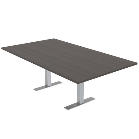 SKUTCHI DESIGNS 8 Person Rectangular Conference Table, Metal T-Legs, Harmony Series, 7 Foot, Black Oak HAR-REC-48x84-T-XD1025